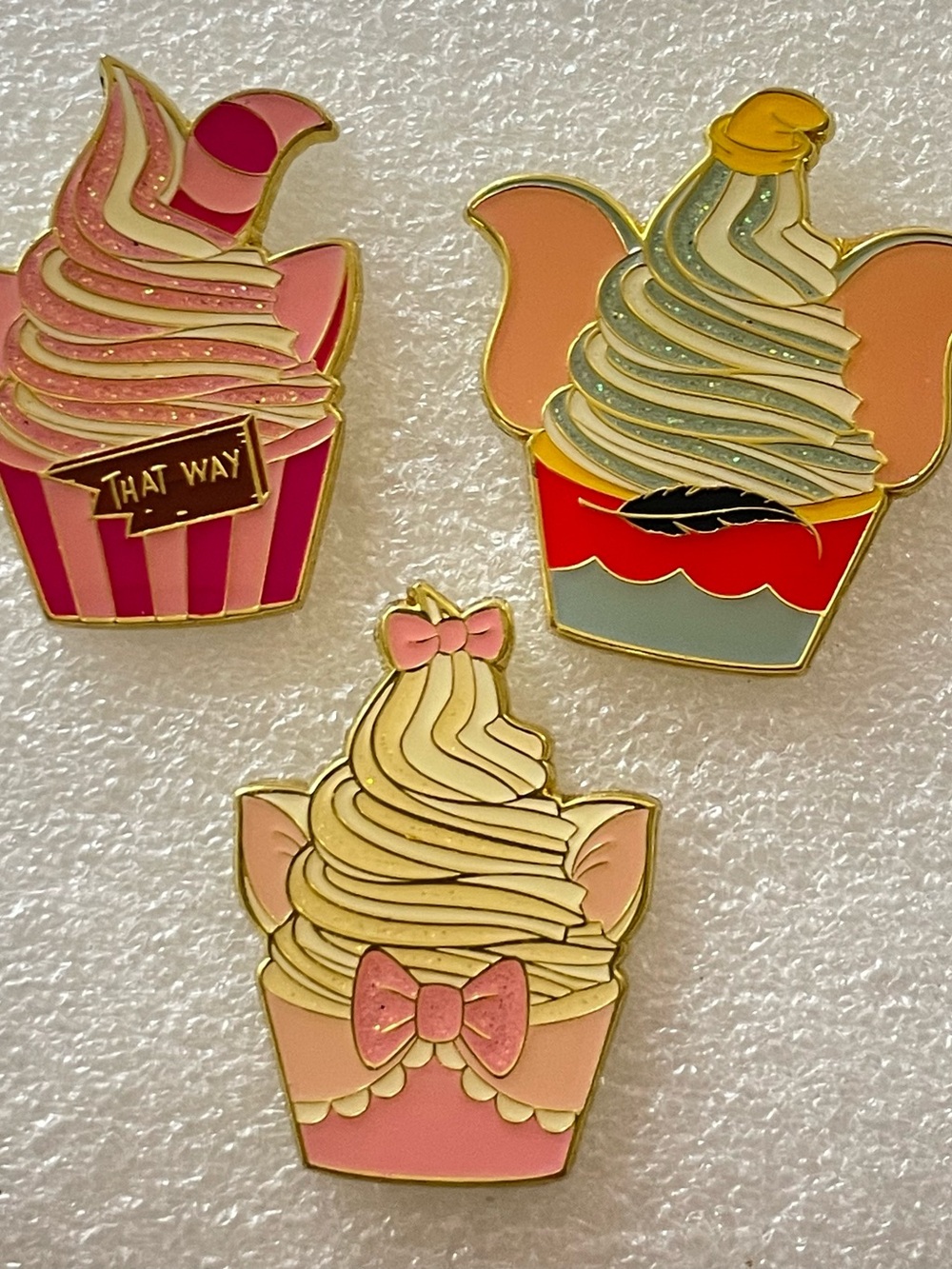 Loungefly Pink and Cream Cupcake 3 Pin Set
